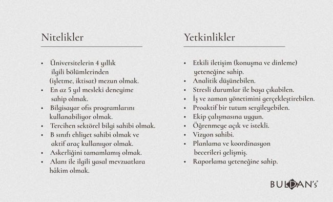 BULDAN'S & DÖNMEZ TEKSTİL FİNANS VE BÜTÇE SORUMLUSU ARIYOR