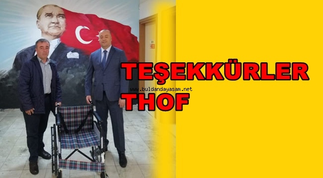 TEKERLEKLİ SANDALYELER KAYMAKAMA TESLİM EDİLDİ.