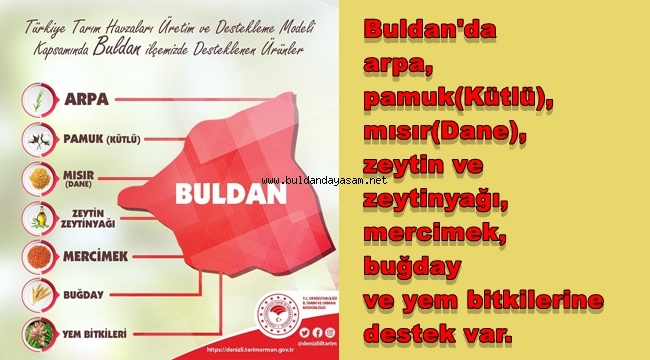 BULDAN TARIM DESTEKLERİ AÇIKLANDI