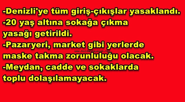 YENİ YASAKLAR GELDİ