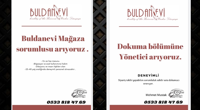 Buldanevi eleman arıyor