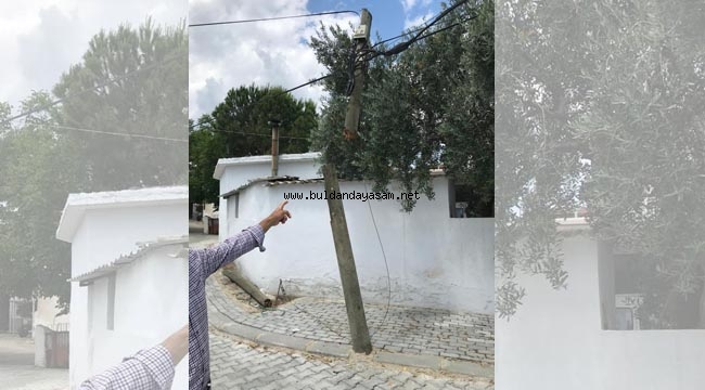 KIRIK DİREK TEHLİKE SAÇIYOR