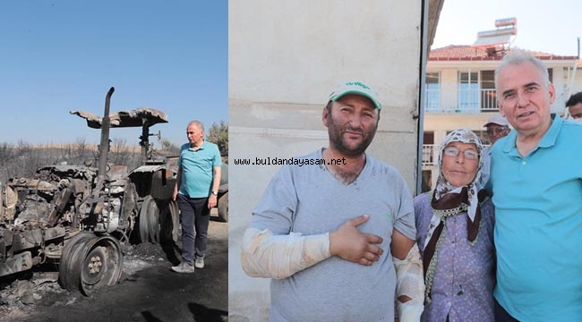 YANGINDA TRAKTÖRÜ YANAN ÇİFTÇİYE ZOLAN’DAN YARDIM ELİ