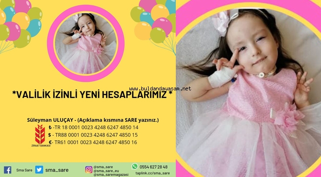 MİNİK SARE’YE UMUT OLALIM