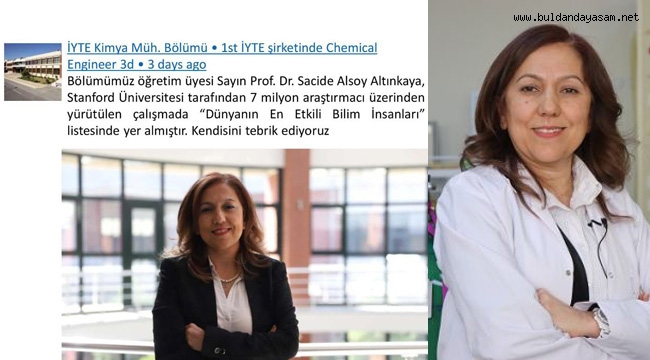SACİDE HOCA DÜNYANIN EN ETKİLİ BİLİM İNSANLARI LİSTESİNE GİRDİ