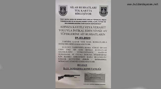 JANDARMADAN UYARI