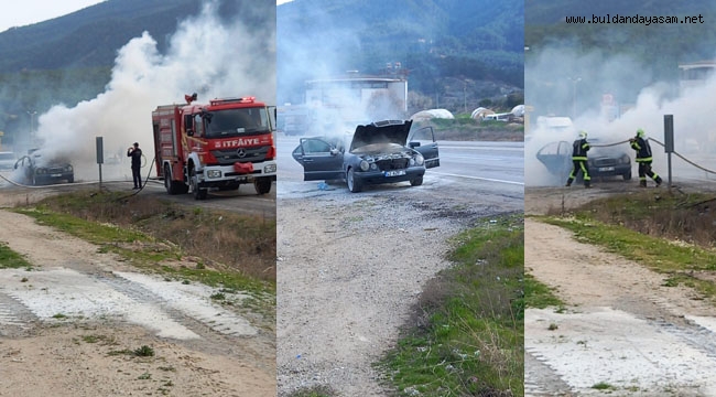 YANAN OTOMOBİL KULLANILAMAZ HALE GELDİ