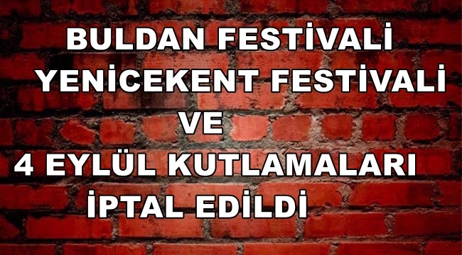 FESTİVALLER VE KONSERLER İPTAL
