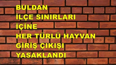 BULDAN’DA İLÇEYE HAYVAN GİRİŞİ YASAKLANDI.