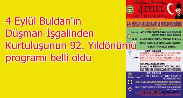 4 EYLÜL'Ü 3 GÜN KUTLAYACAĞIZ