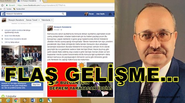 AKP BULDAN’DAKİ SON GELİŞMELERLE İLGİLİ HÜSEYİN KARADENİZ’DEN AÇIKLAMA.