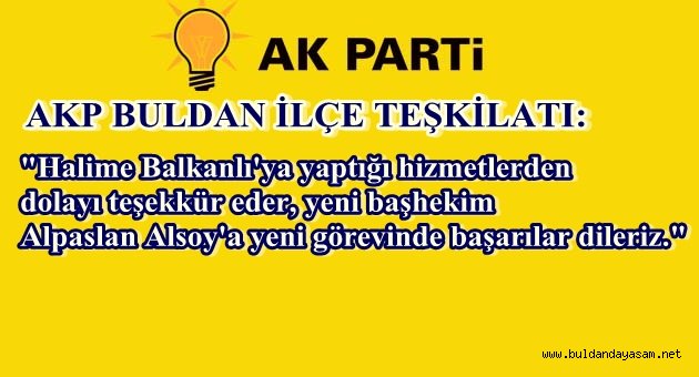 AKP'DEN BAŞHEKİM DEĞİŞİKLİĞİ AÇIKLAMASI