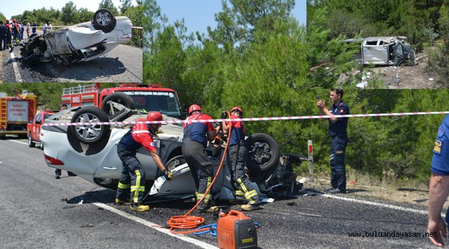 FECİ KAZADA BİR ÖLÜ İKİ YARALI