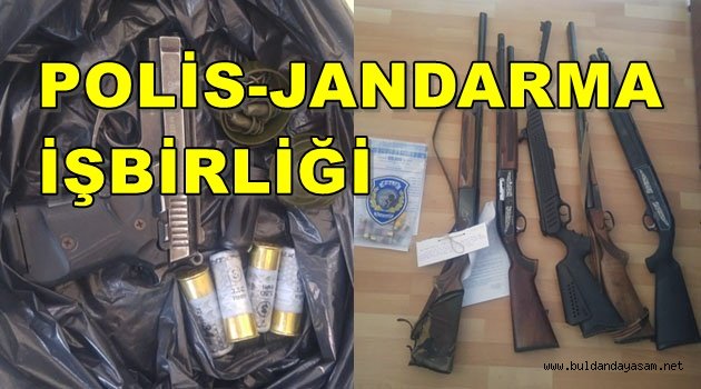 ORTAK OPERASYONDA SİLAHLAR ELE GEÇİRİLDİ