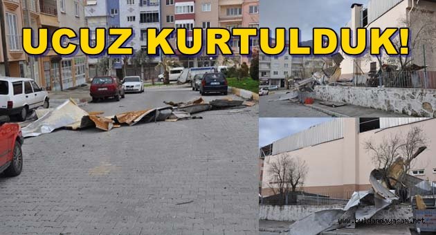 ŞİDDETLİ RÜZGAR ÇATILARI UÇURDU.