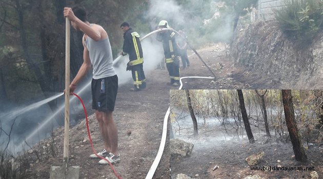 TOPLU KONUT PARKI ARKASINDAKİ YANGIN KORKUTTU