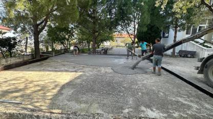 BASKETBOL SAHASI İNŞAATI BAŞLADI