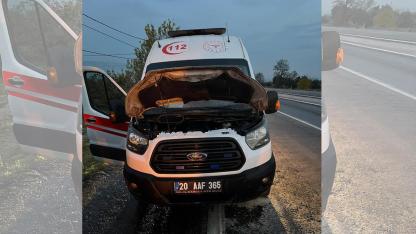 AMBULANS BİR ANDA ALEV ALDI