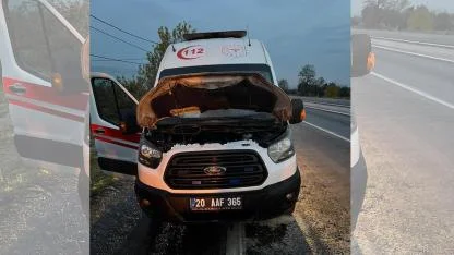 AMBULANS BİR ANDA ALEV ALDI