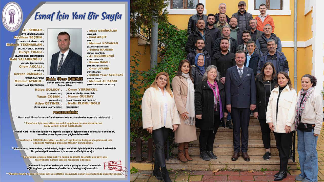 ESNAF ODASI BAŞKAN ADAYI HAKKI OLCAY BURNAZ YÖNETİM KURULU ÜYELERİNİ AÇIKLADI