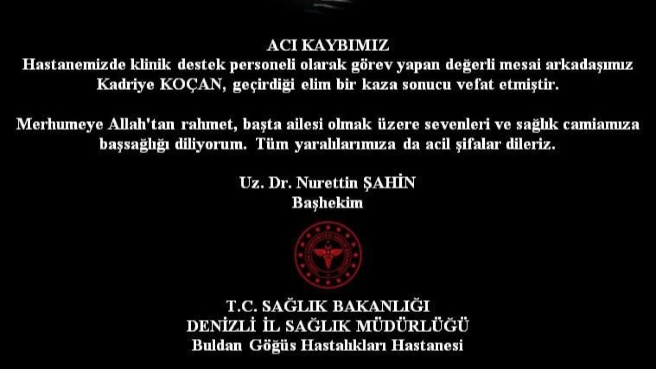 BAŞHEKİM NURETTİN ŞAHİN'DEN BAŞSAĞLIĞI MESAJI