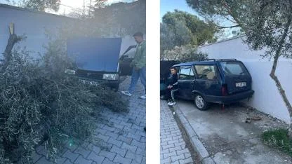 HIZINI ALAMADI, AĞACA ÇARPARAK DURABİLDİ