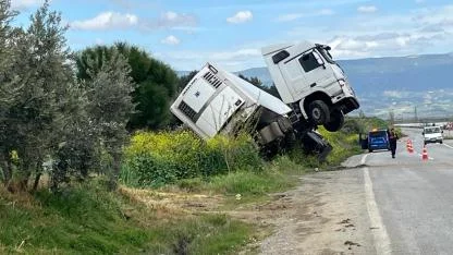 BAĞA GİREN TIR ŞAHA KALKTI
