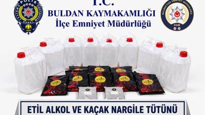 OPERASYONLA ETİL ALKOL VE KAÇAK TÜTÜN ELE GEÇİRİLDİ