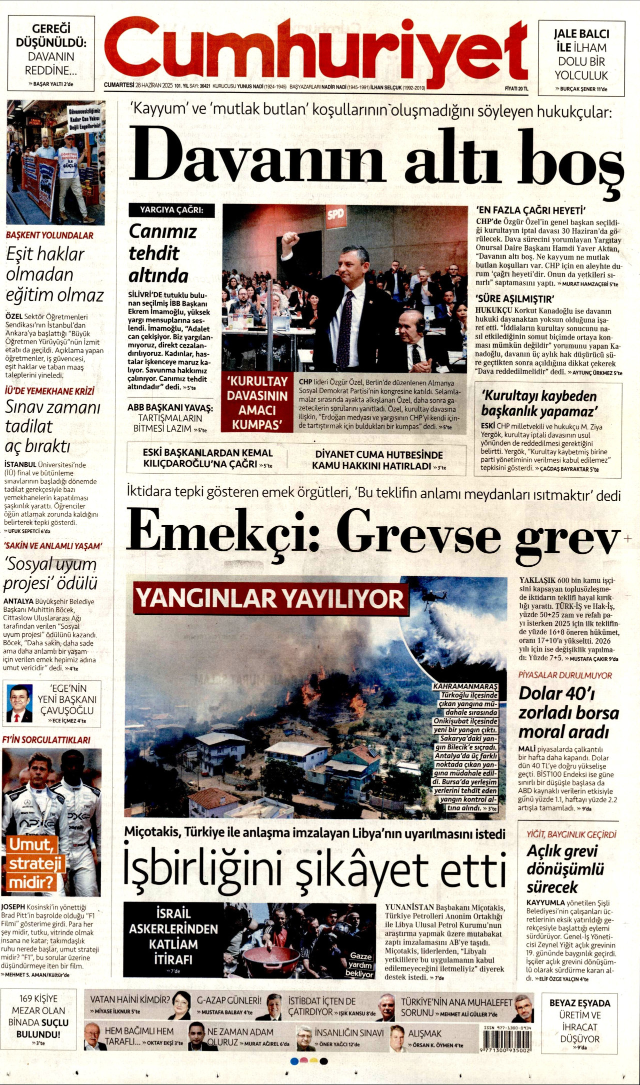 CUMHURİYET Gazete Manşeti