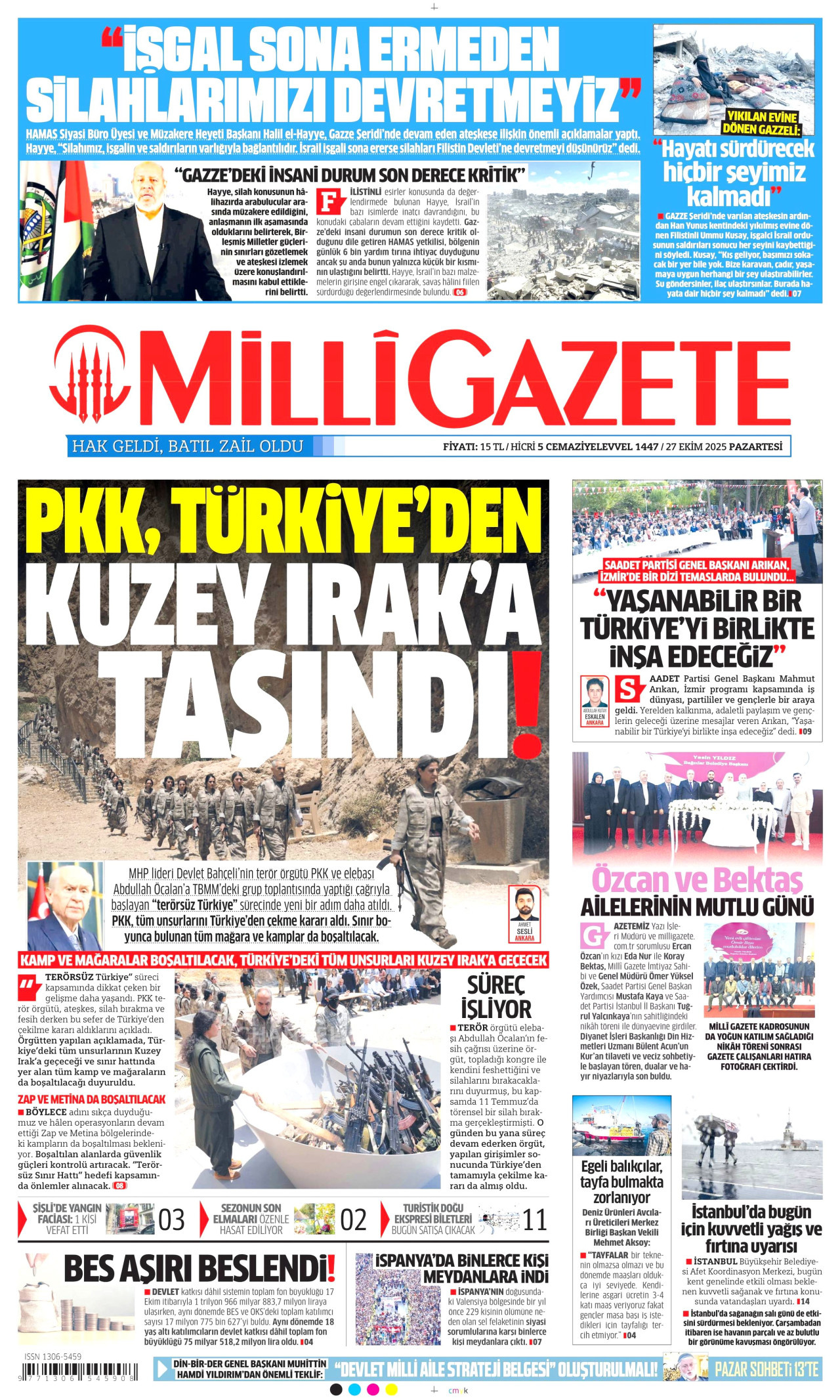 MİLLİ GAZETE Gazete Manşeti
