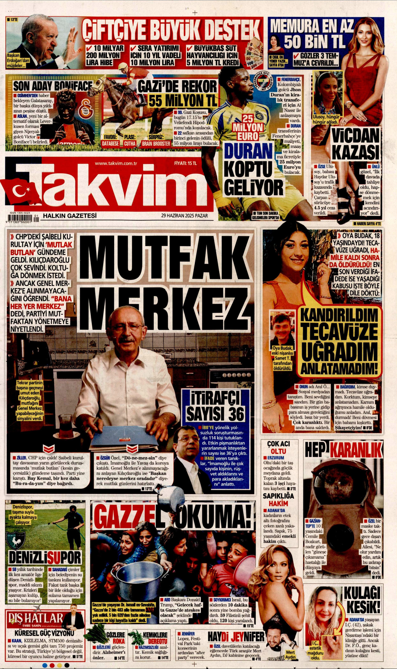 TAKVİM Gazete Manşeti