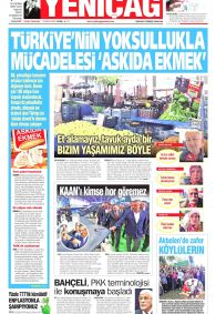Yeniçağ Gazetesi Gazete Manşeti