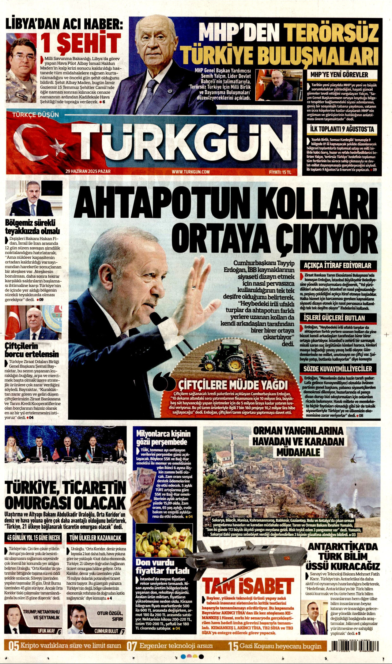 TÜRKGÜN Gazete Manşeti