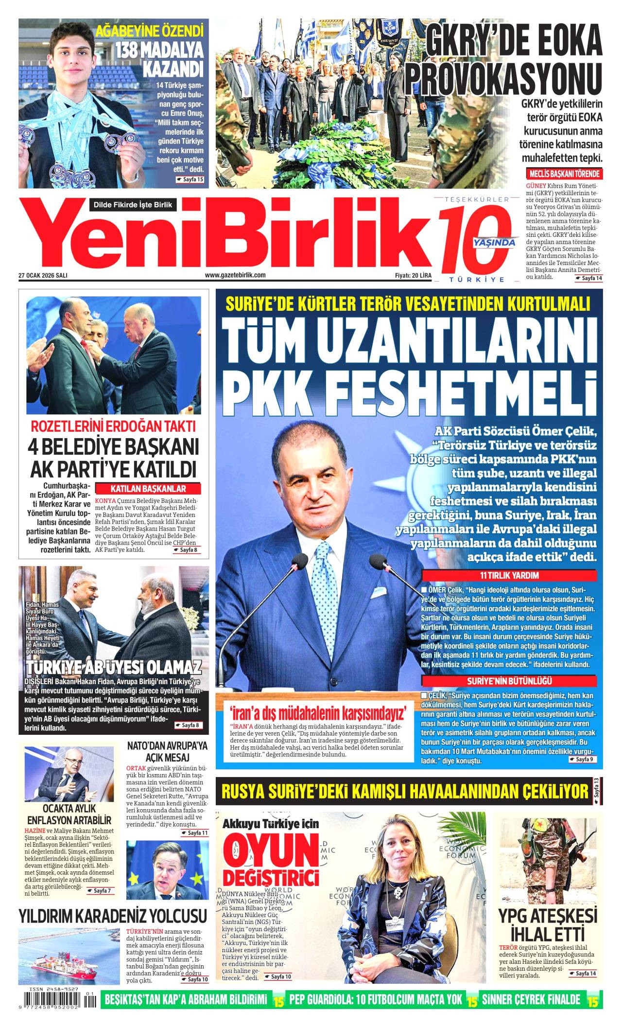 Yeni Birlik Gazete Manşeti