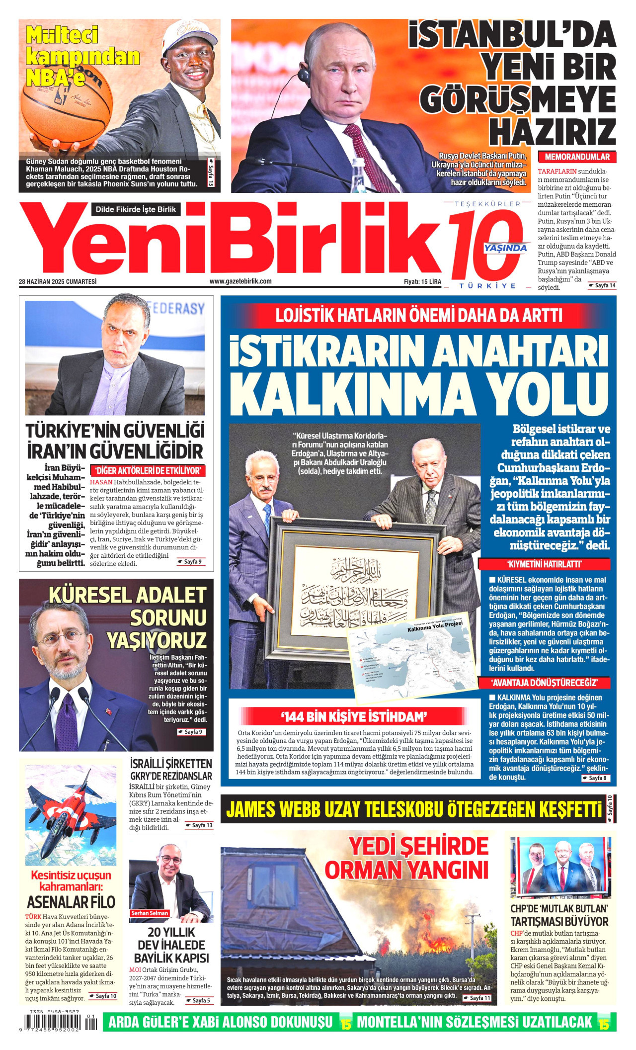 YENİBİRLİK Gazete Manşeti