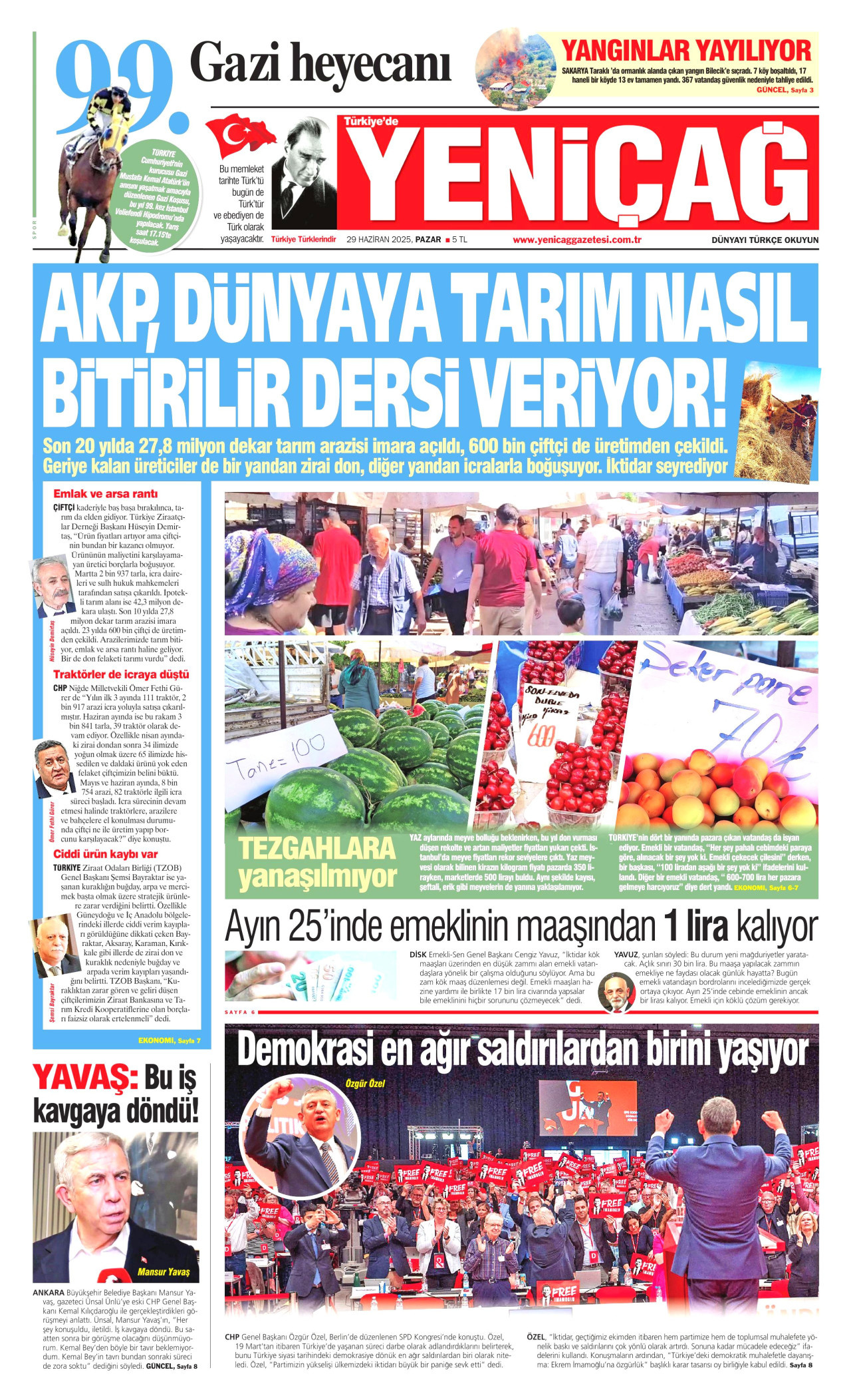 YENİÇAĞ Gazete Manşeti